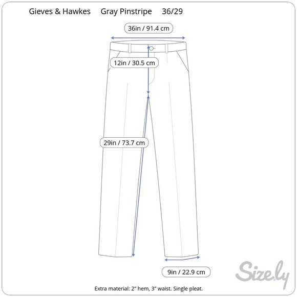 40R Mens Gieves & Hawkes Gray Pinstripe Suit - Pants 36/29 - Picture 16 of 16